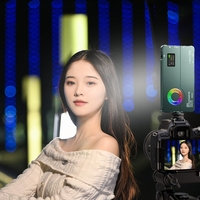 Luce LED RGB Portatile per Studio, Selfie, Fotografia, Streaming Live, Video YouTube, TikTok, Kit di Illuminazione Dimmerabile con Clip D02