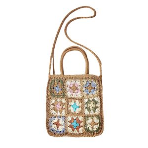 Bolso de hombro tejido <span class=keywords><strong>a</strong></span> mano para mujer, bolsa de playa de <span class=keywords><strong>ganchillo</strong></span> de paja de papel - Product Image 1