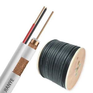 Rg59 2c Cable 1000FT/305M/200M/100M Siamese Rg 59 2dc Cable Copper/AL Foil Braiding TV Cable Coaxial Rg59