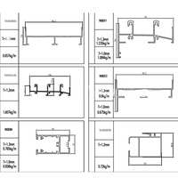 Profilé en aluminium insonorisant en gros d'usine, moulé existant, pour chambre, balcon, enclos, fenêtre au sol