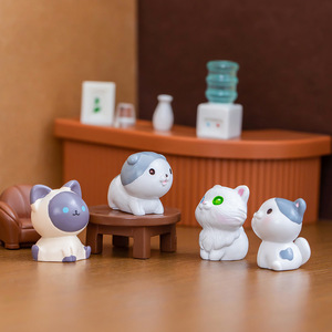 ตุ๊กตาสัตว์การ์ตูนน่ารัก ตุ๊กตาแมวน้อยจิ๋ว ของตกแต่งเรซิ่นสำหรับรถยนต์ สำนักงาน โต๊ะทำงาน คาเฟ่ ร้านอาหาร ของตกแต่งบ้าน งานฝีมือ - Product Image 6