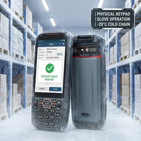 Terminal portable Android 13 avec lecteur de codes-barres, clavier physique, compatible gants, pour chaîne du froid, IP66, PDA