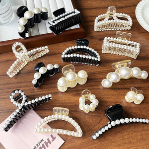 Pince à cheveux coréenne en cristal, perle douce, pince à chignon <span class=keywords><strong>princesse</strong></span> pour l'arrière de la tête, super élégante, faite à la main, style féerique - Product Image 1