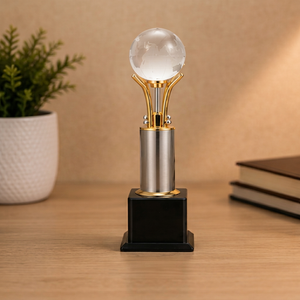 Crystal <b>Trophy</b> Model 311 Diana 1 Laser Engraved Logo Base Glass Crystal Promotional Award - Product Image 1