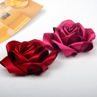 Offre Spéciale 11cm 3D Rose Fleurs Floral Ruban Mini Satin Roses Fleurs pour Fille Hairbow Enfants Vêtements DIY Accessoires