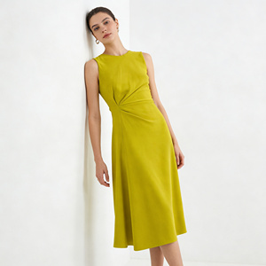 Fornitore all'ingrosso di <span class=keywords><strong>abbigliamento</strong></span> OEM: Abito casual estivo da donna elegante <span class=keywords><strong>a</strong></span> vita alta senza maniche di media lunghezza in spandex - Product Image 1
