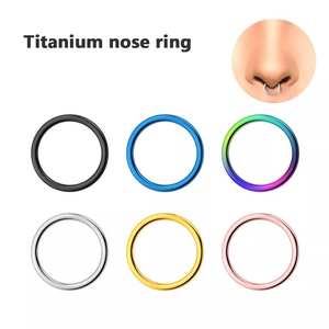 Top-elf Vente en Gros Titane G23 ASTM F136 Anneau de Nez Septum Percé de Mode Boucles d'Oreilles Créoles Rondes Bijoux de Piercing - Product Image 2