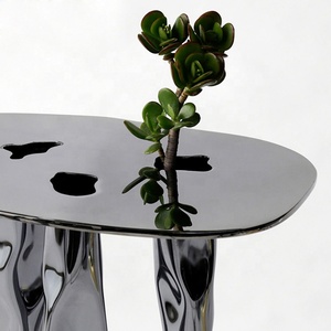 <b>Round</b> Handmade Metal Stainless Steel <b>Table</b> Luxury All Metal of Type <b>Table</b> Usage Office Home Room Restaurant <b>Round</b> Made in India - Product Image 4