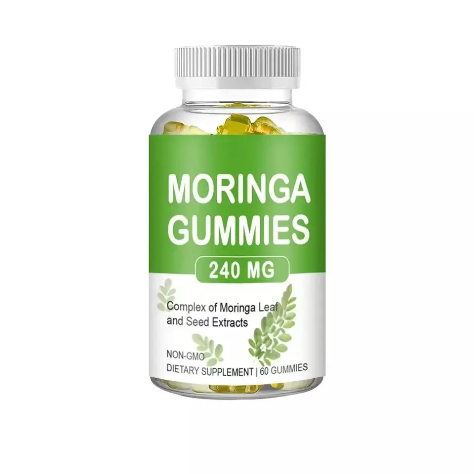 OEM/ODM Private Label Moringa Gummies mit Kollagen Veganer Kräuter extrakt Moringa Gummies zur Stimulierung des Haar wachstums