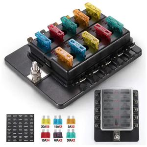 Caja de Fusibles Universal Impermeable para Automóviles, Excavadoras y Vehículos Recreativos, 10 Vías, Fusibles DC, ATC/<span class=keywords><strong>ATO</strong></span>, 12V, con Cubierta - Product Image 2
