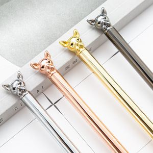 Logo personnalisé coloré <span class=keywords><strong>Shar</strong></span> <span class=keywords><strong>Pei</strong></span> chien publicité affaires stylo créatif bureau papeterie cuivre métal en forme de stylo à bille cadeau - Product Image 2