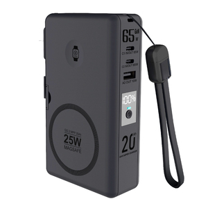 Batterie externe magnétique sans fil GaN 20000mAh Qi2.2 à deux ports USB-C avec câble intégré, <span class=keywords><strong>chargeur</strong></span> de voyage double usage - Product Image 1