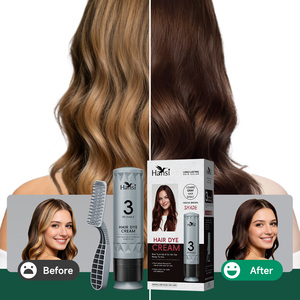 Crème colorante pour cheveux <span class=keywords><strong>gris</strong></span> à action rapide, couvrante, longue durée, sans PPD, formule naturelle sans transfert sur la peau, coloration noire pour usage domestique - Product Image 2