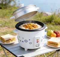 Mini-cuiseur à riz électrique intelligent multifonction en gros avec pelle, tasse doseuse et cuve intérieure antiadhésive en acier inoxydable, portable