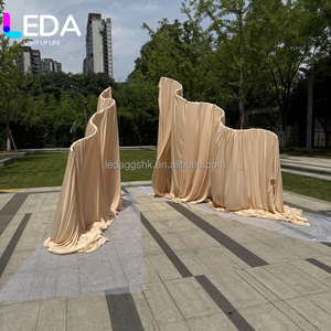 LEDA Wedding Event Decor Trendy Wedding Decor S-Shaped Beige Metal Adjustable Wave <b>Stand</b> - Product Image 3