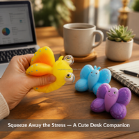 Jouet anti-stress amusant en PVC souple en forme de canard avec yeux qui sortent, idéal pour les enfants, le bureau, les fêtes d'anniversaire