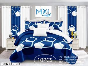 Американские стильные зеленые цветочные простыни и подходящие шторы с красочным цветочным узором для декора спальни - Product Image 3