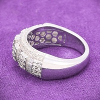 Bague demi-éternité pour homme en argent sterling 925, sertie de moissanite taille baguette couleur D, style hip-hop bling, passe le testeur de diamant, certifiée GRA