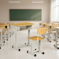 Ensemble de table et chaise d'école pas cher, réglable, design ergonomique, pour étudiants