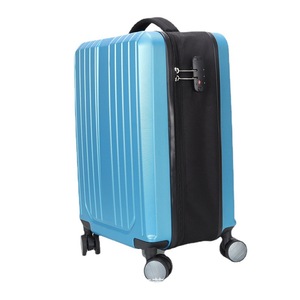 Folding <b>Suitcase</b> 20-Inch Waterproof Oxford Cloth TSA Lock Business Carry-On Swivel <b>Wheels</b> Unisex Solid Color Navy Blue And Black - Product Image 3