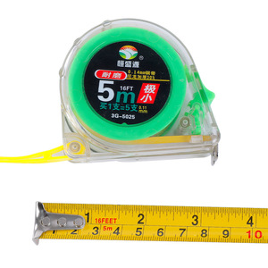 Cinta Métrica de Acero Hengshengyuan de 3 Metros, Retracción Automática, Bloqueo con Botón, Color Verde, para Uso en Obras de Construcción - Product Image 2