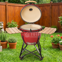 Barbecue au charbon de bois professionnel en céramique style Kamado de 23 pouces, émaillé noir, OEM