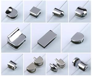 Soporte laminado para raqueta de baño, clip de <span class=keywords><strong>boca</strong></span> redonda de 6-10MM, clip de vidrio fijo de aleación de zinc grueso - Product Image 6