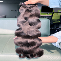 Extensions de cheveux vierges vietnamiens 12A les plus populaires, tissage double machine, ondulations naturelles, base en dentelle fine TP/HD, extensions de cheveux minimales