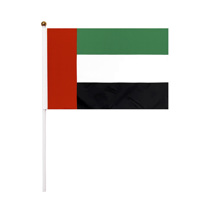 Grosir Bendera Mini Uni Emirat Arab 14X21cm Bahan Polyester 100D Cetak Kustom Dengan Tiang Plastik