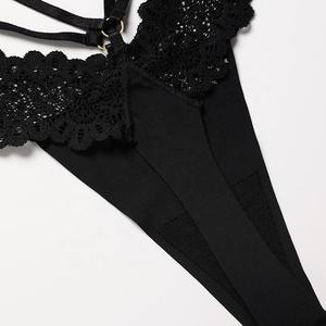 Sharicca <span class=keywords><strong>noir</strong></span> dentelle string culotte <span class=keywords><strong>femme</strong></span> dentelle florale femmes culotte respirant t-back dames taille basse tongs transparentes - Product Image 6