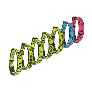 OEM ODM pola Logo kustom kerah anjing poliester lembut renda desain bergaris dapat disesuaikan Aksesori hewan peliharaan nilon bergaya sederhana - Product Image 2