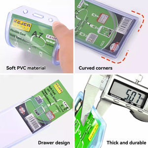 Usine en gros PVC souple porte-carte Portable housse de protection pour cartes de jeu bureau employé <span class=keywords><strong>permis</strong></span> de travail étudiant cartes d'identité - Product Image 3