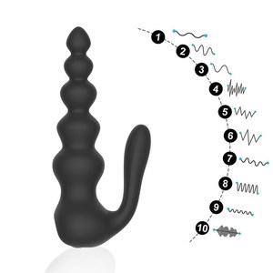 Waterproof <b>Remote</b> <b>Control</b> Anal Plug 10 Frequency <b>Vibration</b> Black Silicone Toy For Anal Sex - Product Image 5