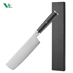 سكين ناكيري ياباني من وايكين 7 بوصات، فولاذ دمشقي 67 طبقة، مقبض G10، صلابة روكويل 60+/-2HRC، مناسب لليدين، تلميع عالي - Product Image 2