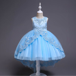 E2woo ODM Floral Appliqued Breathable Eco-Friendly <b>Sweet</b> Princess Party Kids Girls Wear Dress - Product Image 5
