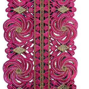 Bordado coche hueso encaje lentejuelas pestañas accesorios nupciales velo de boda muñeca decoración Material blanco - Product Image 1