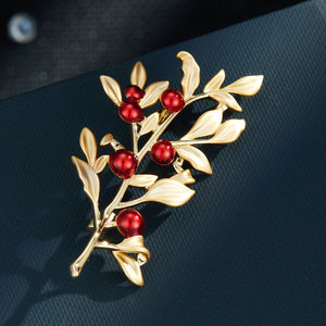 Lemon Tree Brooch Zinc Alloy Women's Fashion Pin Plant Shape Daily Accessory - Product Image 4