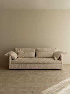 Canapé en tissu de style Wabi-sabi, en lin, amovible, lavable, en coton et en lin, petit siège pour la maison, siège pour chambre d'hôtes, salon - Product Image 5