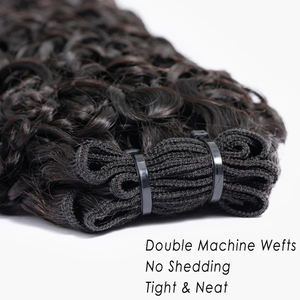 Extensión de rizos de duendecillo de <span class=keywords><strong>doble</strong></span> dibujado sin procesar 100% cabello humano virgen brasileño extensión de trama de cabello humano vendedor de cabello crudo - Product Image 5