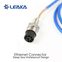 Conector SubConn MCDIL8 Compatible con GigE Cat5e, Micro Circular Subacuático de 8 Pines, Macho y Hembra, Acero Inoxidable 316L, IP69 para ROV