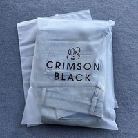 Pochette zippée coulissante en PVC avec impression de logo personnalisé maillot de bain vêtements sac à fermeture éclair en plastique zip-lock givré pour l'emballage