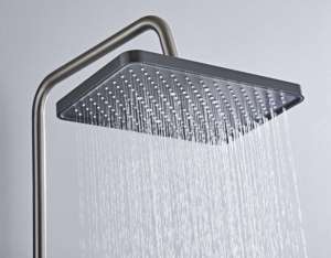 Boutons <span class=keywords><strong>de</strong></span> piano ensemble <span class=keywords><strong>de</strong></span> <span class=keywords><strong>douche</strong></span> kit <span class=keywords><strong>de</strong></span> <span class=keywords><strong>douche</strong></span> mural gris pluie pressurisée 4 modes sortie <span class=keywords><strong>d</strong></span>'<span class=keywords><strong>eau</strong></span> avec mélangeur en laiton - Product Image 4