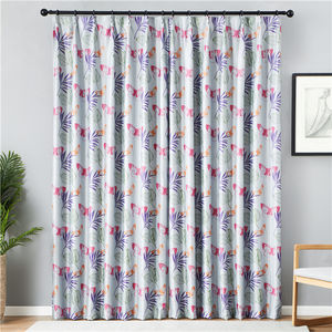 En gros Blanc Papillon Impression <span class=keywords><strong>Style</strong></span> Maison Protection Solaire Anti-Statique Languette Arrière Personnalisé Polyester Rideaux Occultants// - Product Image 2