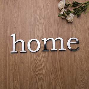 Letras Minúsculas Regulares, Espejo Acrílico Dorado, Adhesivo de Pared Impermeable y Ecológico, Letra <span class=keywords><strong>Cursiva</strong></span> 3D, Decoración Moderna para el Hogar - Product Image 1