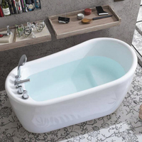 Baignoire autoportante moderne en acrylique pour une personne, avec dossier haut, baignoire ovale de relaxation et de massage pour la maison, l'hôtel et le spa