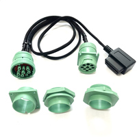 Austauschbarer Stecker Universal T-Kabelbaum-Kit OBD2 zu Grün J1939 9-poliger männlicher Splitter Y-Kabel ersatz für schwere Nutzfahrzeuge