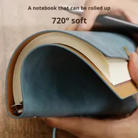 Agenda Vintage A5, Cuaderno de Hojas Sueltas en Cuero con Correa, Bloc de Notas A6, Estilo Impreso, Artículos Culturales