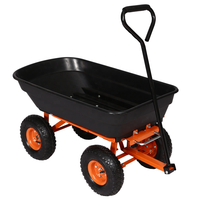 Jindeshun – chariot de décharge de jardin robuste en acier, avec trémie en plastique