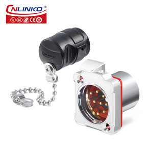 BD24 промышленный водонепроницаемый металлический женский штыревой разъем IP68 10 Pin штекер Кабельный разъем - Product Image 5