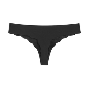 Culottes string sexy en satin de nylon sans couture avec bordure à motif vague pour <span class=keywords><strong>jeunes</strong></span> filles - Product Image 2